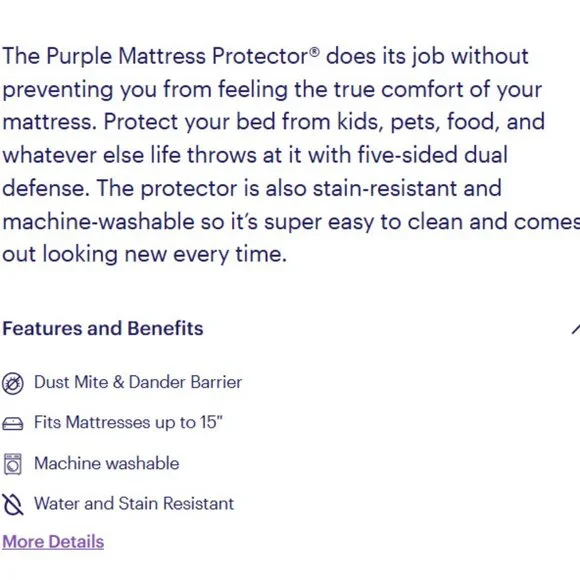 Purple Mattress Protector (New) - California King - Picture 4 of 6